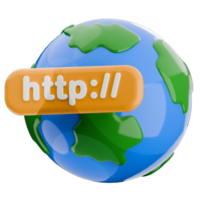3d illustration internet http protocol isolated. global network icon. png