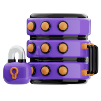 base de dados segurança 3d ilustração. servidor proteção ícone. png
