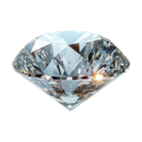 Sparkling Round Cut Diamond Gemstone with Transparent Background, Refractive png