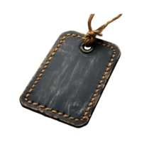Tag with Rustic String and Stitched Edge on Transparent Background png