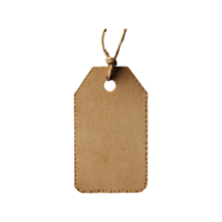 Blank Brown Paper Tag with Jute String, Rough Edges, Rustic Texture on Transparent BG png