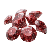 Pile of Ruby Gems Faceted Red Gemstones on Transparent Background, Luxury Jewels png