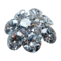 CloseUp Pile of Shiny Diamonds on Transparent Background Crystal Gems png