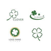 Set Clover logo simple symbol and design vector