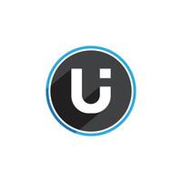 U letter initial logos simplesymbol vector
