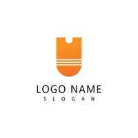 Simple U letter initial logo symbol design vector