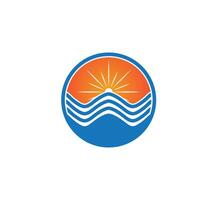 Simple wave splash logo vector