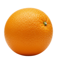 Fresh orange showcases its vibrant color, juicy texture, and appealing form against a transparent background. png