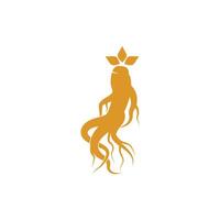 Ginseng logo simple and symbol vector