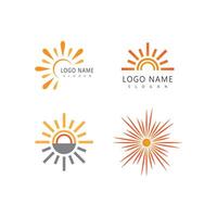 Simple set Sun logo and symbol stylized design vector