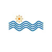 Stylized wave splash logo symbol vector