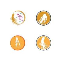 Stylized Ginseng logo and symbol vector