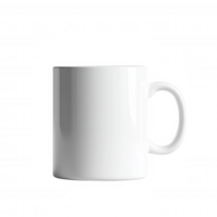 3d icon White ceramic mug standing empty, perfect for graphic mockups and professional design presentations with clean, minimalist aesthetic png