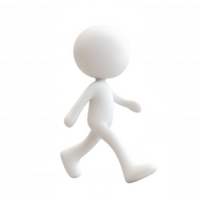 3d icon user Simple, faceless human figure taking a stride, isolated on a transparent background, ideal for various design projects png