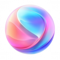 3d icon Pastel colored sphere swirling dynamically, representing fluid digital design concept with transparent background highlighting geometric motion png