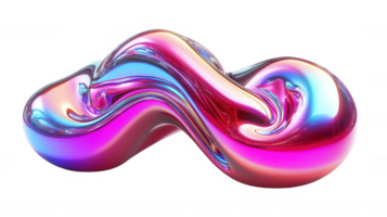 3d icon Abstract colorful metallic shape with transparent background, perfect for modern and futuristic designs png