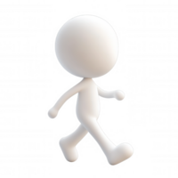 3d icon user Simple, faceless human figure taking a stride, isolated on a transparent background, ideal various design projects png