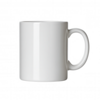 3d icon White ceramic mug standing empty, perfect for graphic mockups and professional design with clean, minimalist aesthetic png