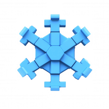 3d ikon invecklad snöflinga mönster framväxande från smältande is kuber, kristalliserande mot yta, representerar vinterns delikat geometri png