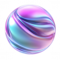 3d icon Pastel colored sphere swirling dynamically, representing fluid design concept with transparent background highlighting geometric motion png