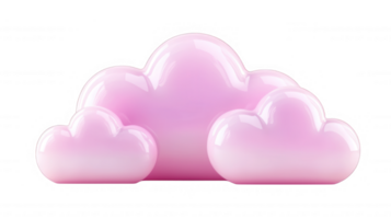 3d icon Pastel pink fluffy cloud hovering weightlessly, soft texture digital design element dreamy, ethereal visual appeal png