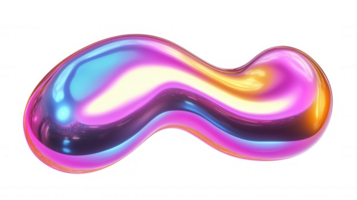 3d icon Abstract colorful metallic shape with transparent background, perfect for modern futuristic designs png