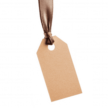 sträng, rektangulär pris märka hängande med tom säckväv rosett rustik transparent bakgrund, avvaktan personlig meddelande png