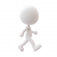 3d icon user Simple, faceless human figure taking a stride, isolated on a transparent background, various design projects png