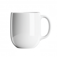3d icon White ceramic mug standing empty, perfect for graphic mockups professional design presentations with clean, minimalist aesthetic png