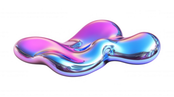 3d icon Abstract colorful metallic shape with transparent background, perfect for modern futuristic png