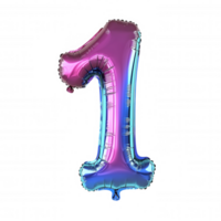 3d icon Vibrant, colorful foil balloon shaped as number one, perfect for birthday celebrations, anniversaries, or any special occasion, isolated on a transparent background png