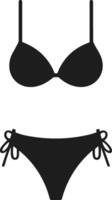 Silhouette of Bikini Swimwear with Tied Side Bottom and Bra Top vector