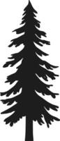 Silhouette of Spruce Tree - Evergreen Forest Illustration vector