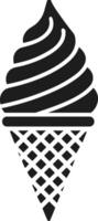 Soft Serve Ice Cream Cone Silhouette - Minimalist Dessert vector