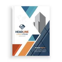 The Cover headline annual report template Design. vector