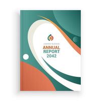 annual report cover is shown on a white background vector