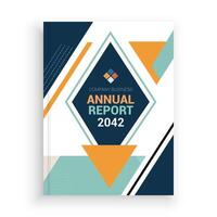 the annual report cover is shown on a white background vector
