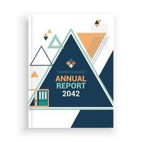 annual report cover with geometric shapes vector