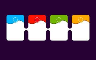 Infographic four colorful blank timeline blocks for dynamic business promotion. vector