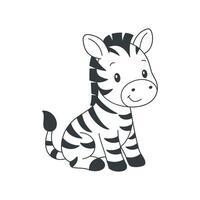 Cute cartoon Zebra coloring book illustration design templates simple and modern concept vector