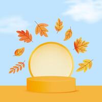 Illustration of autumn leaves and display vector