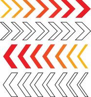 Colorful arrow directional design elements in different styles and colors vector