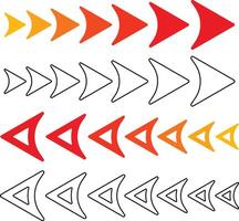 Set of colorful forward and backward arrows on a white background vector