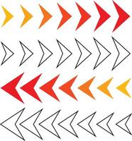Colorful arrow icons pointing in various directions on a white background vector