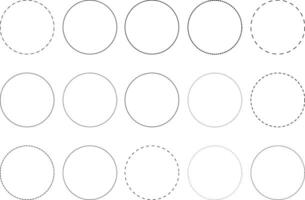 Diverse circle outlines in black and white on a plain background vector
