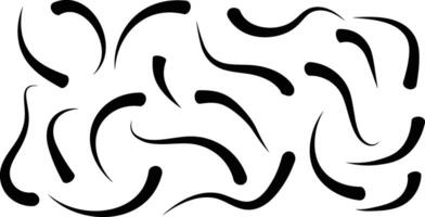 Abstract black swirls and curls design elements isolated on white vector
