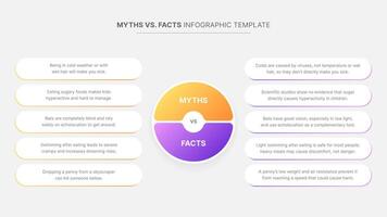 Myths vs Facts Comparison Table Infographic Template Design vector