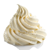 A swirl of fresh whipped cream isolated on transparent background png