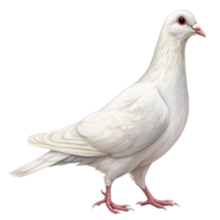 A white dove isolated on transparent background in a studio shot png