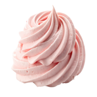 A pink meringue isolated on transparent background in studio shot png